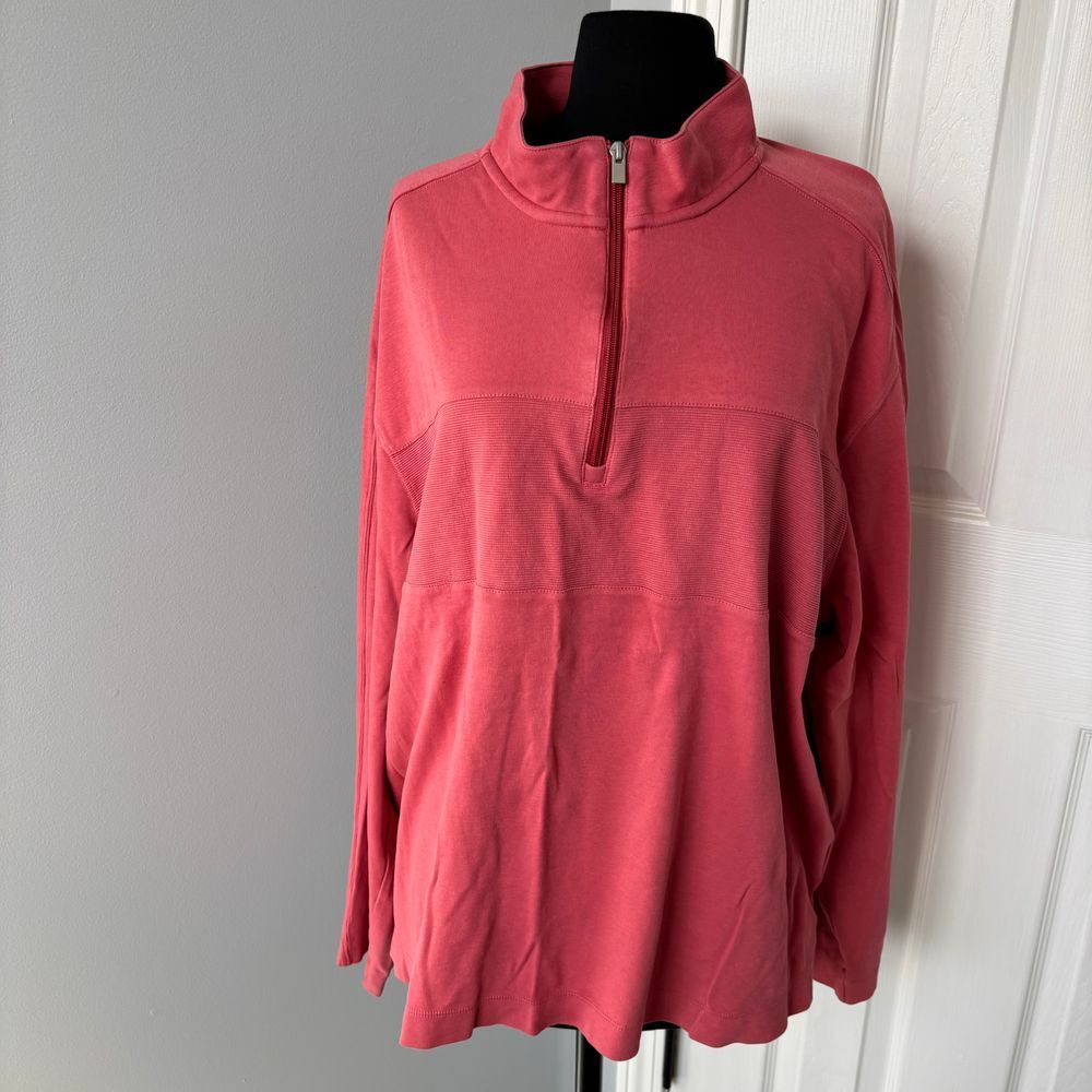Van Heusen men's Red pink Half-Zip Pullover Sweater Cozy Casual Activewear